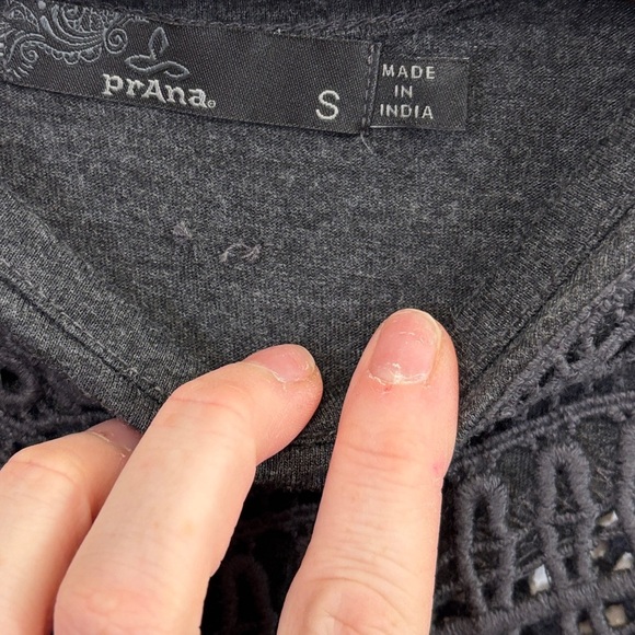 Prana Black Sleeveless Tank Top with Crochet Detail - Picture 3 of 4